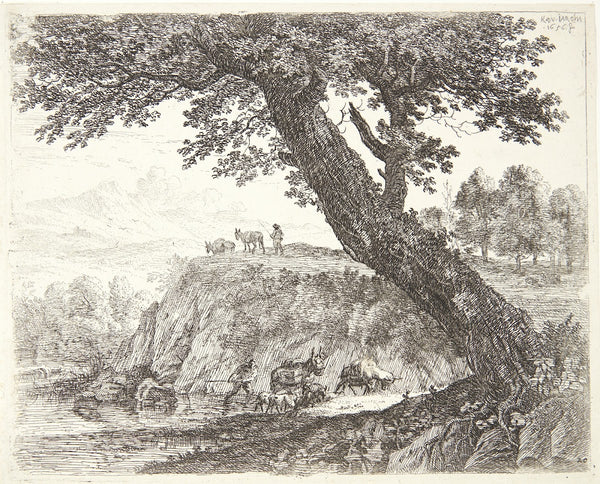 Landskab med to æseldrivere 1656