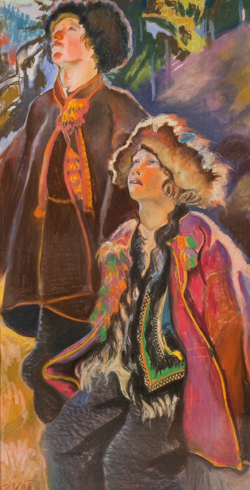Palm Sunday triptych Hutsul boys 1906