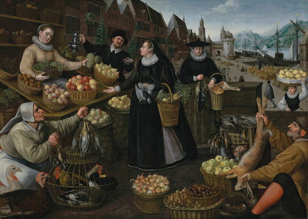 Allegory of Autumn A fruit and vegetable stall above the Weinmarkt in Frankfurt