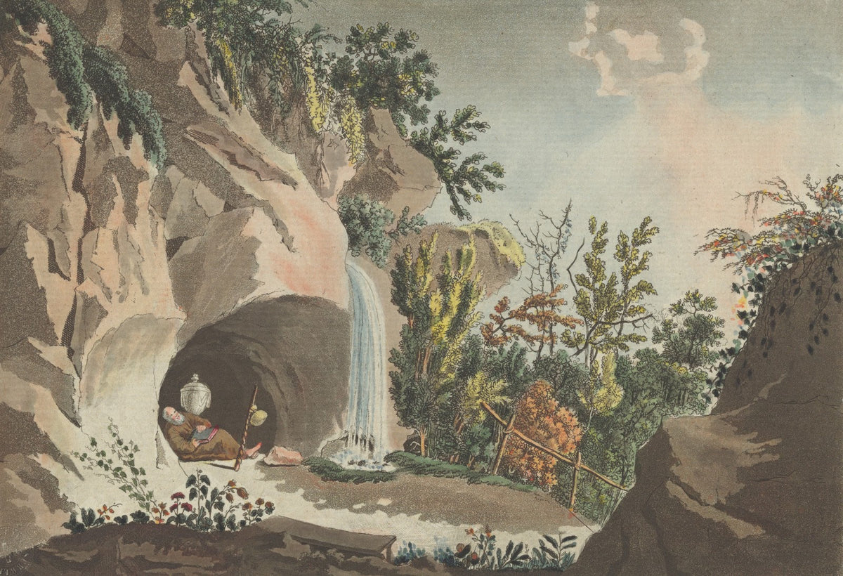 Vue de la Grotte de lHeremite faisant partie dun Jardin à langloise près dArlesh