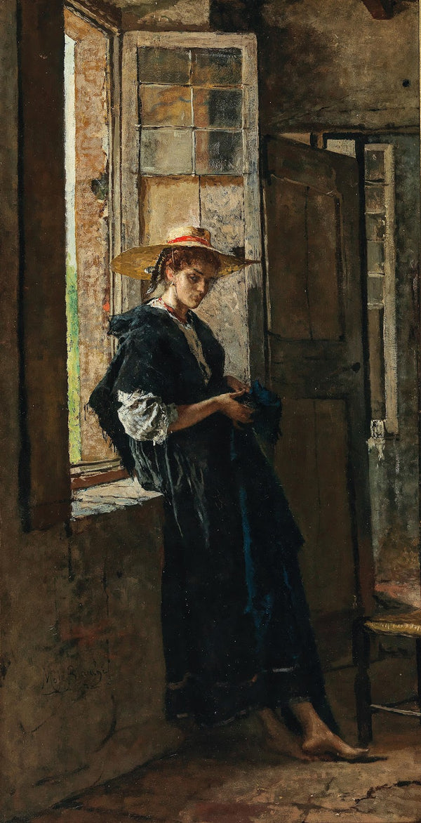 Lady with Strawhat by the Window