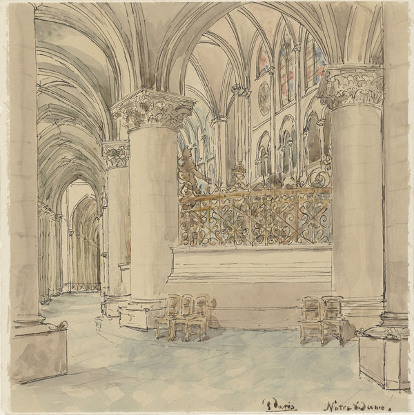 Interieur van de Notre Dame te Parijs 1872 1904