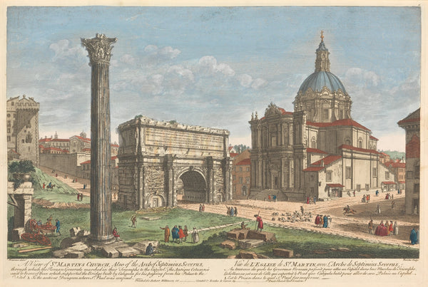 A View of St Martins Church Also of the Arch of Septimius Severus through which