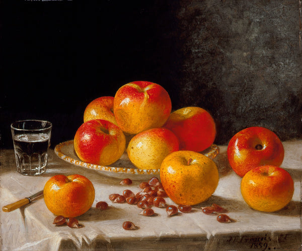 Still Life Apples and Chestnuts 1859