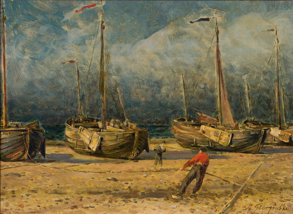 Fishing boats at the seaside 1884