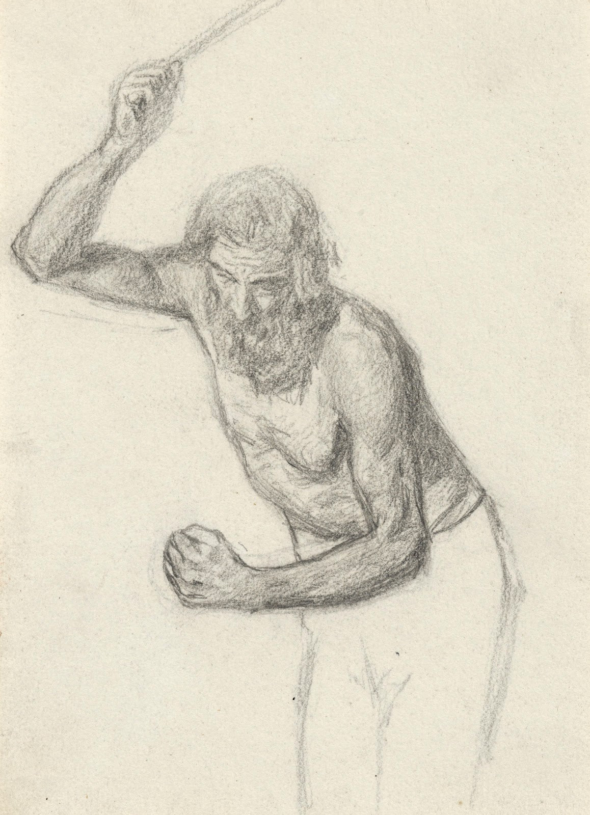 Study of the charioteer in Elijah running to Jezreel before Ahabs Chariot
