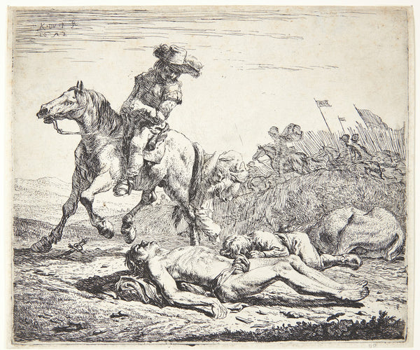 Tre grise liggende ved en svinesti 1652