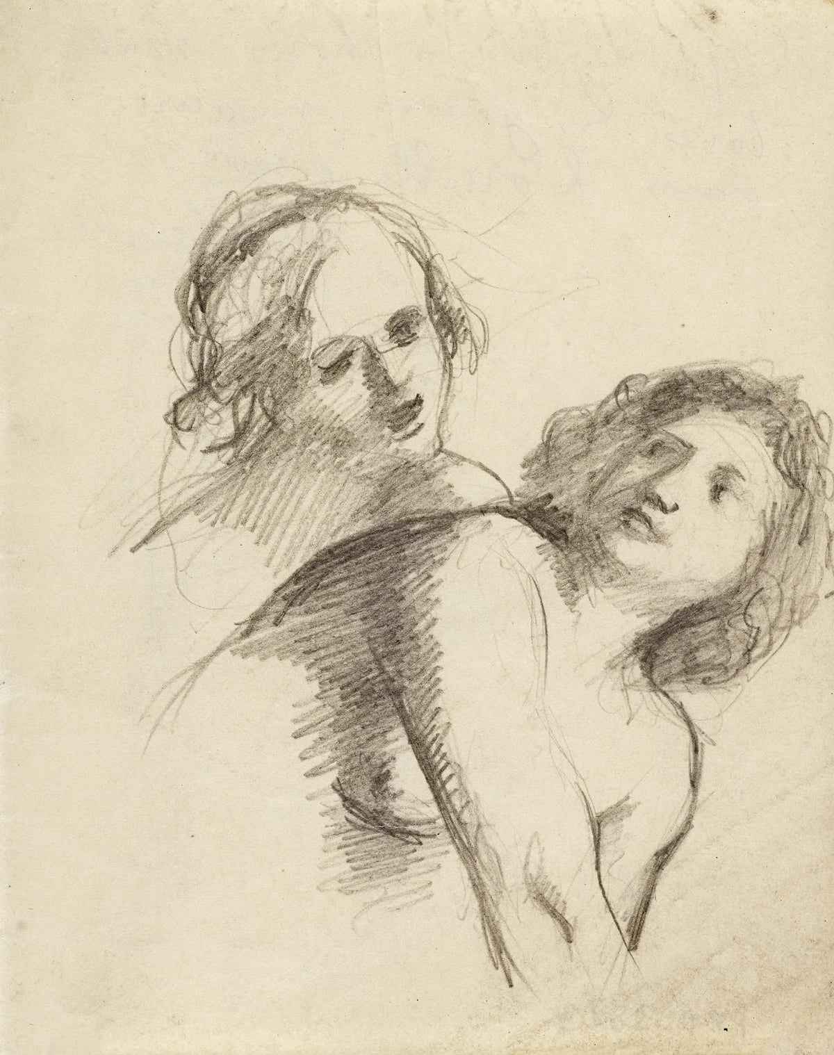 Feuilles détudes avec deux femmes