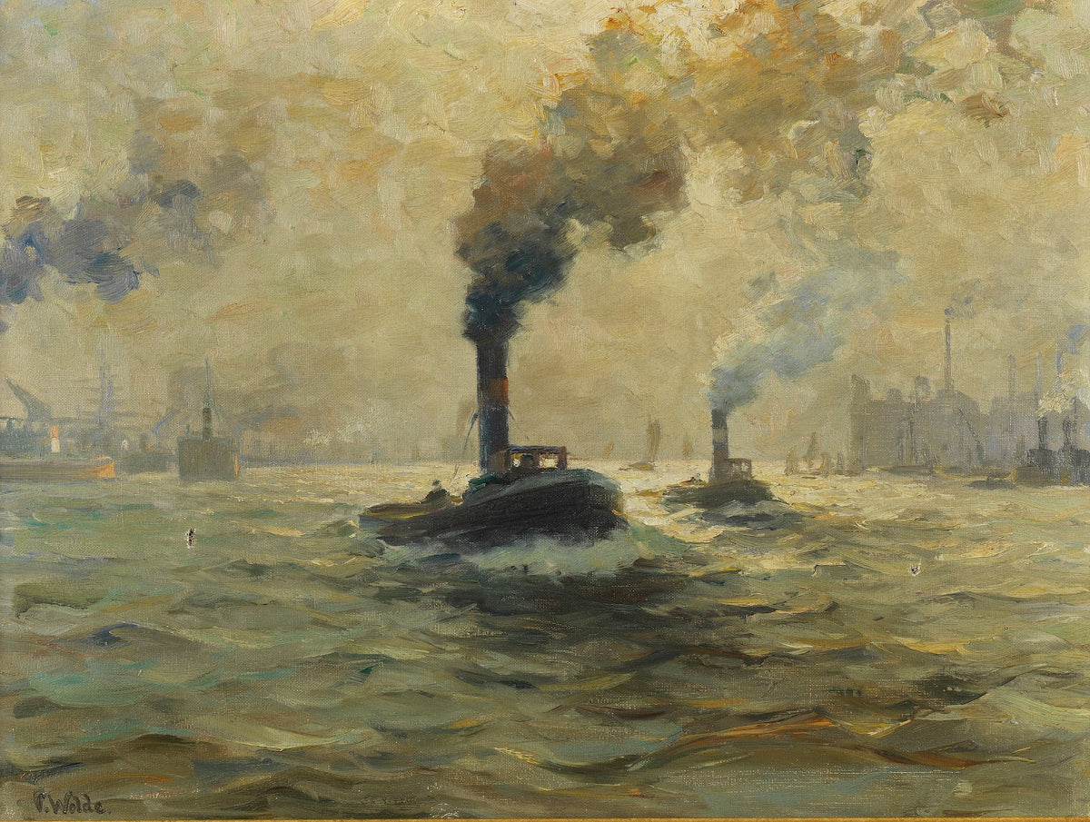Zwei Dampfschlepper im Hamburger Hafen Ca 1920