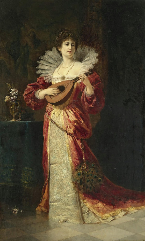 Lady with lute 1877