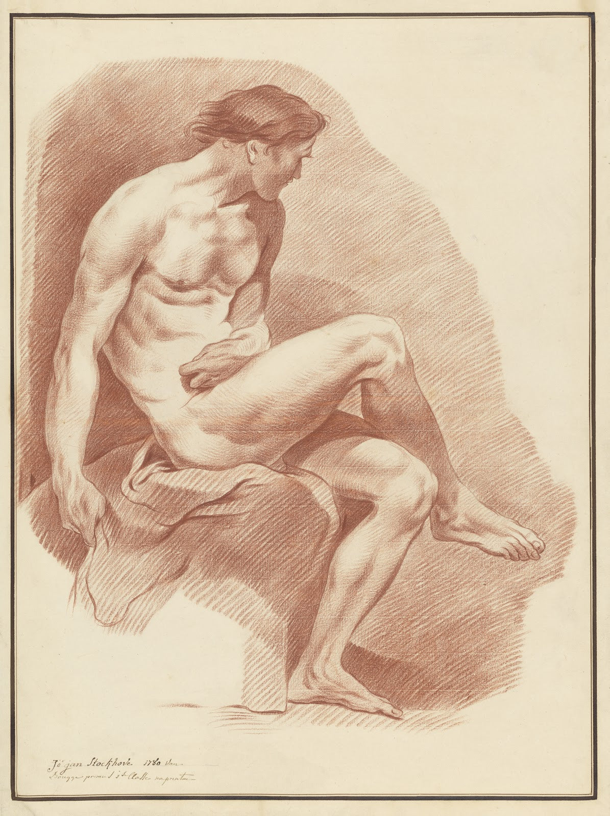 Seated male nude 1780