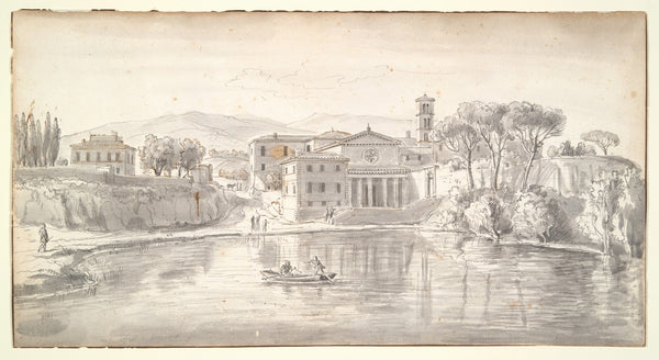 Church and Houses along aRiver