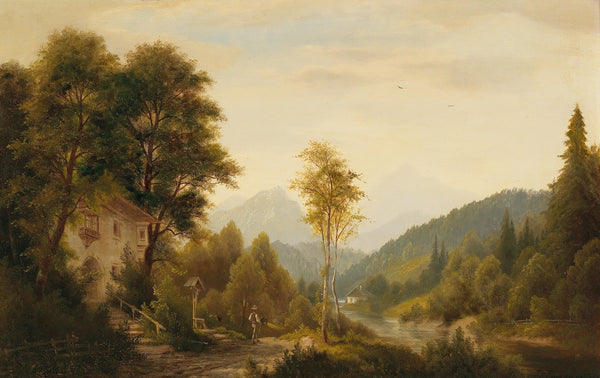 Winter Landscape with decorative figures