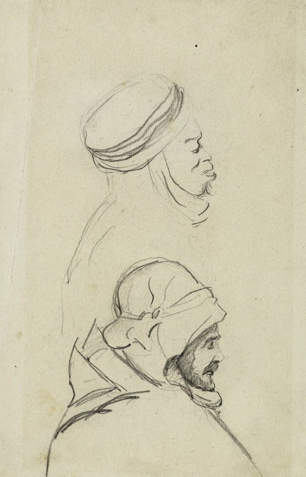 Deux têtes darabes de profil vers la droite 1896