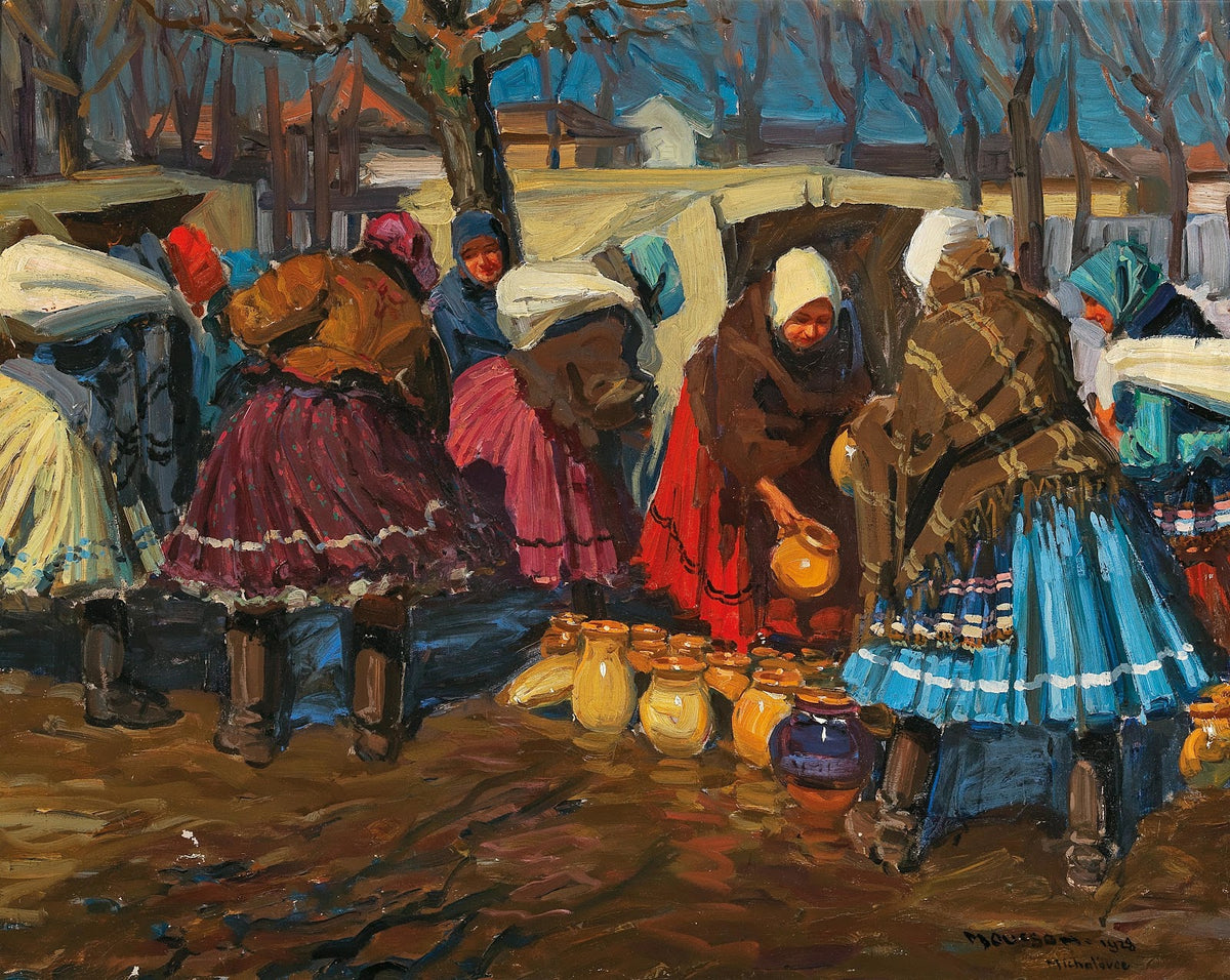 A Pottery Market In Mihalovce 1928