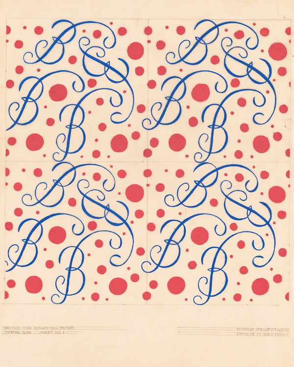 Graphic design drawings for Barricini Candy packages 1948