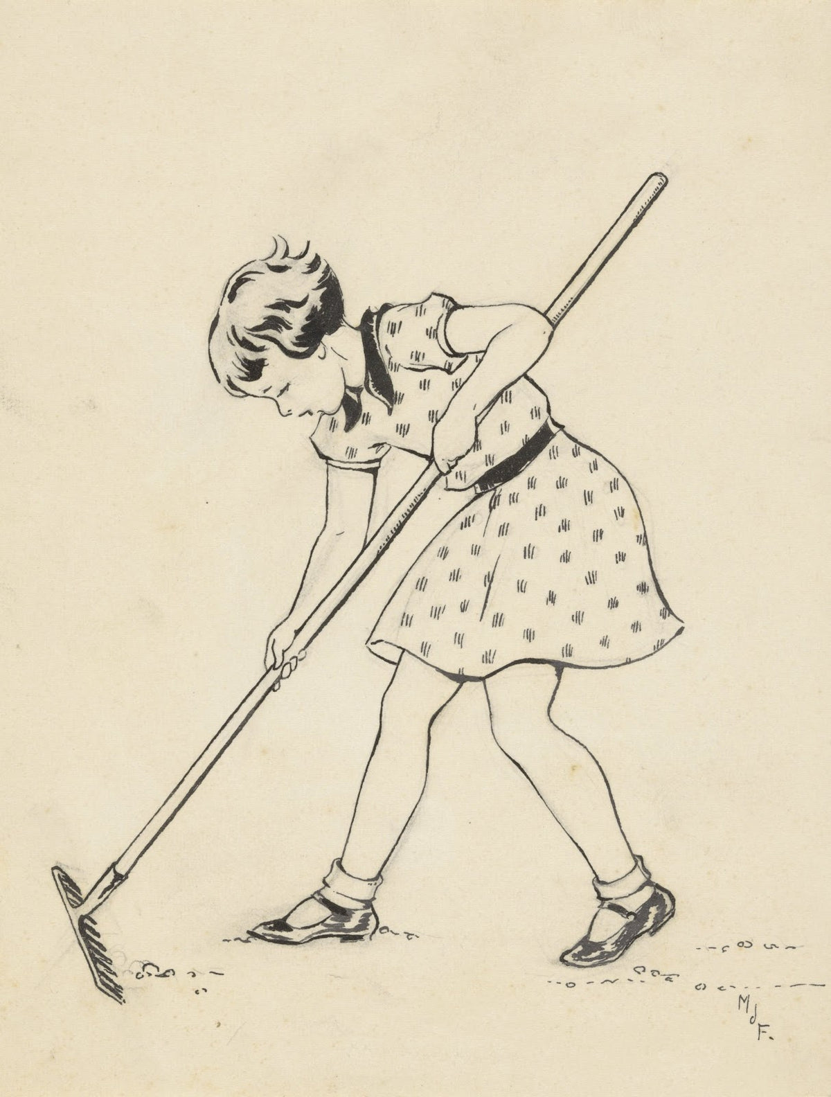 Meisje met hark 1928 1941