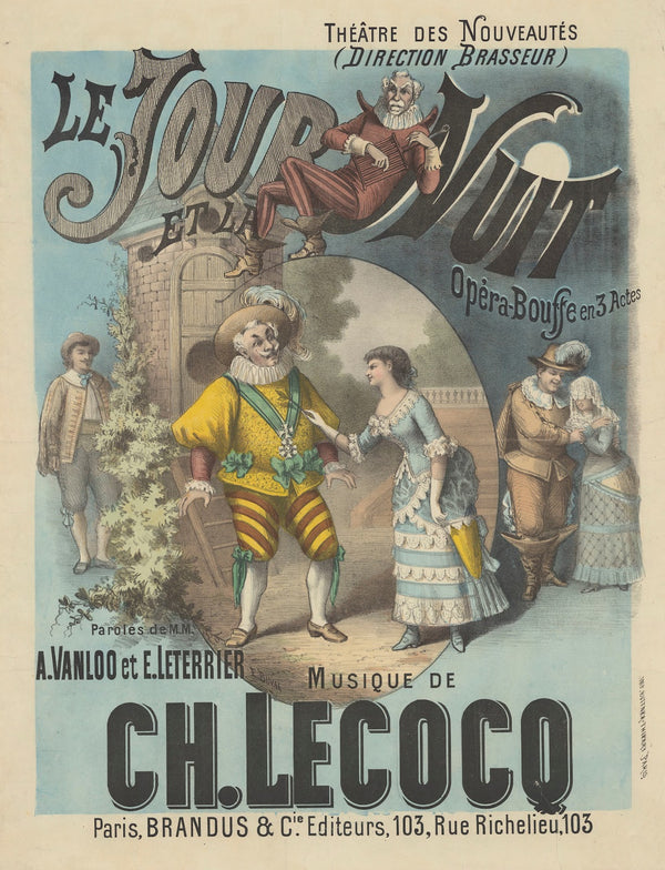 Théâtre des Nouveautés Le Jour et la nuit opéra bouffe en 3 actes 1881