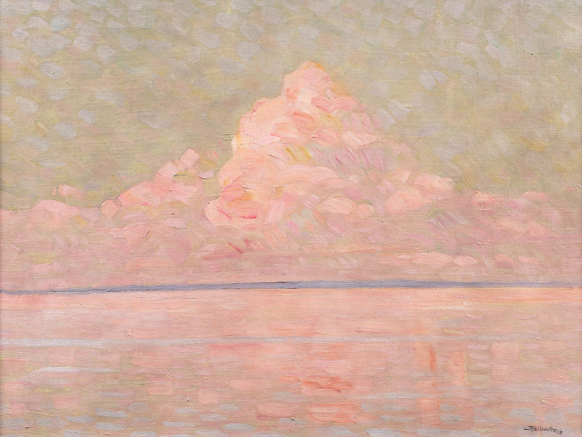 Effet de lumière sur un lac au coucher du soleil 1918