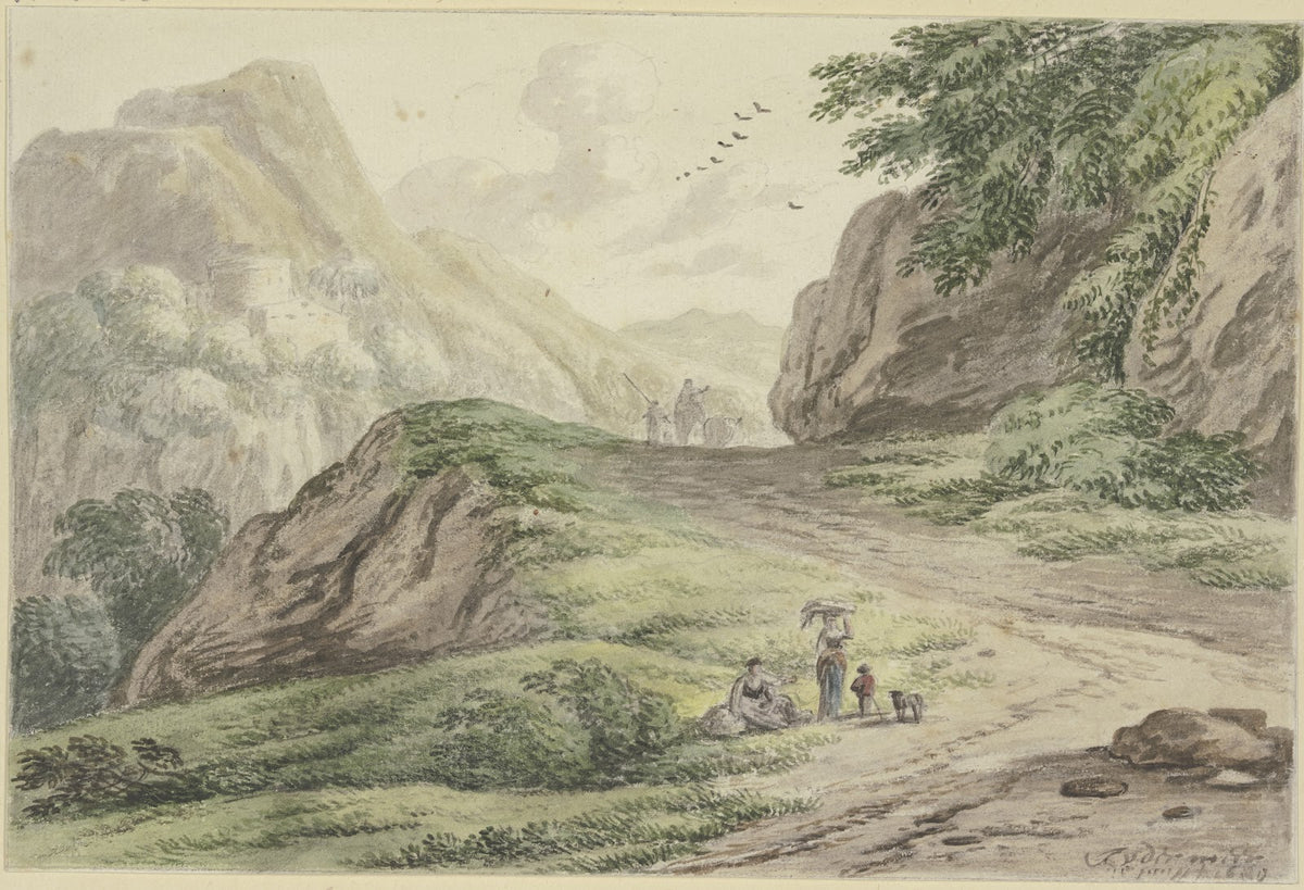 Gebirgspfad mit Staffage ca 1689