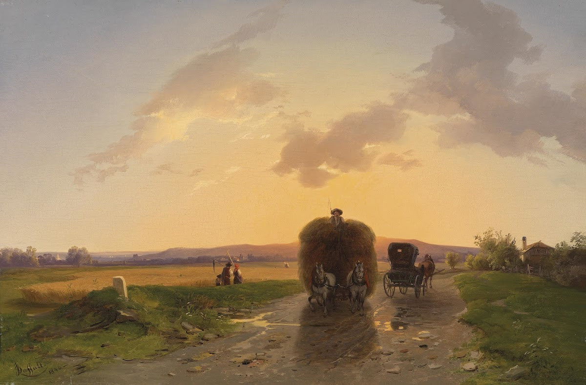 Heimkehr vom Feld im Abendrot 1846