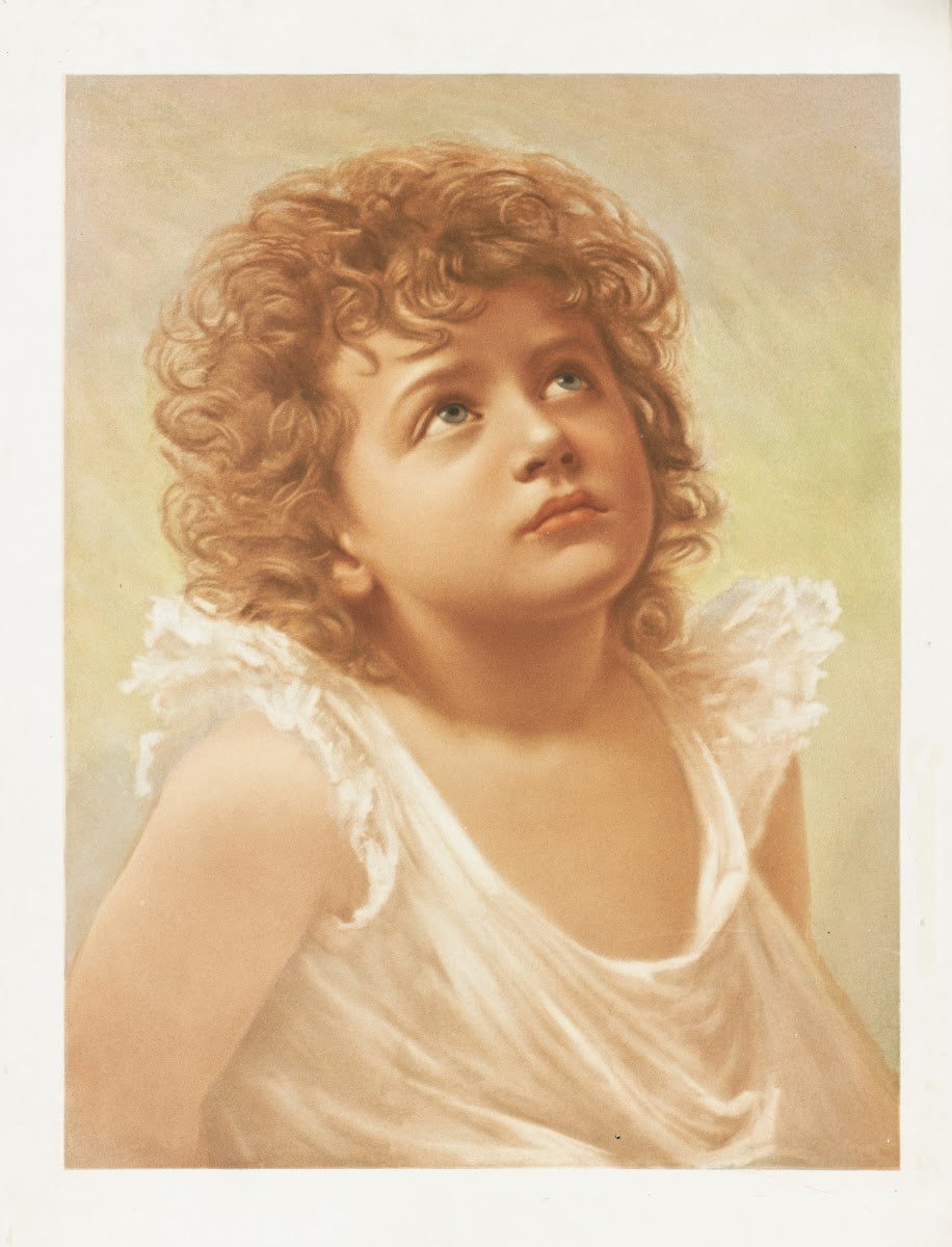 Cherubic child gazing upwards 18611897