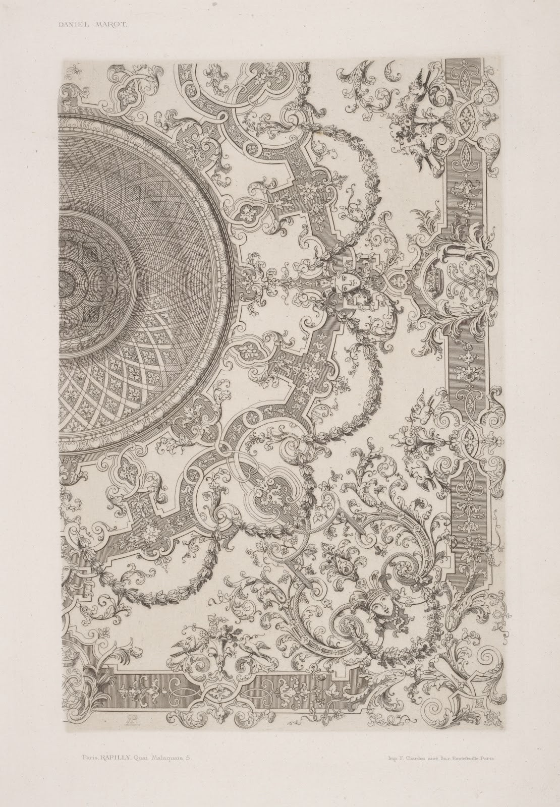 Design for a ceiling with crowned heads in each corner 1875 1890