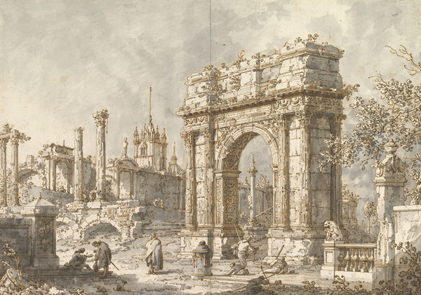 Capriccio with a Roman Triumphal Arch 172030