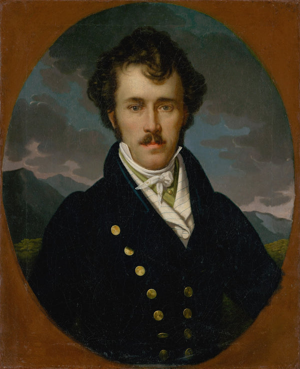 Portrait of a Man with Mountain Landscape in the Background