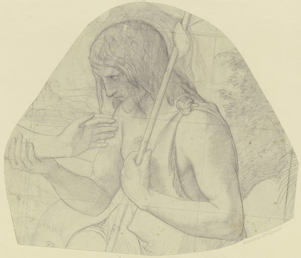 Johannes der Täufer als Halbfigur mit dem Unterarm Christi 1835
