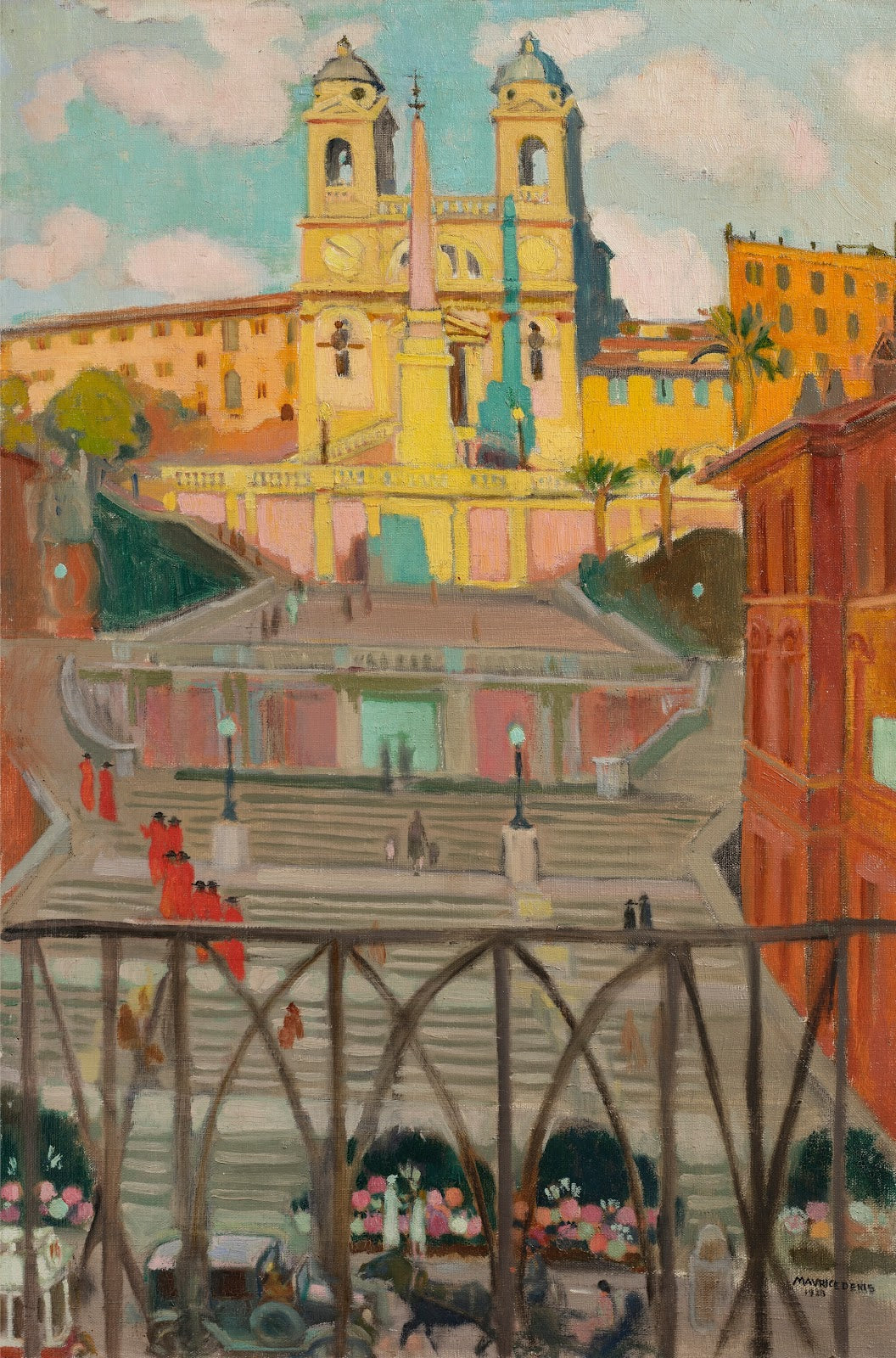 LEscalier dEspagne et la Trinité des Monts le soir 1928