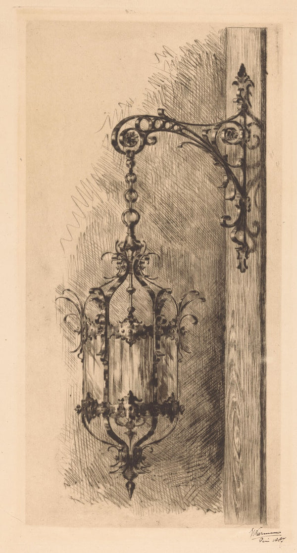 Hanglantaarn aan een arm 1887
