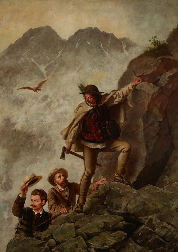 Guide and Tourists in the Tatra Mountains 1878