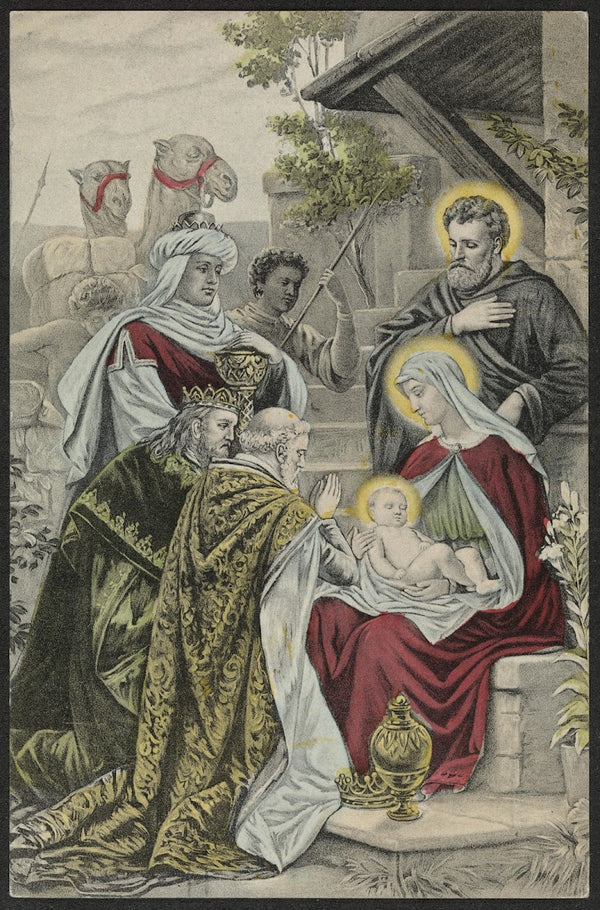 Christmas card with motif from the Christmas Gospel