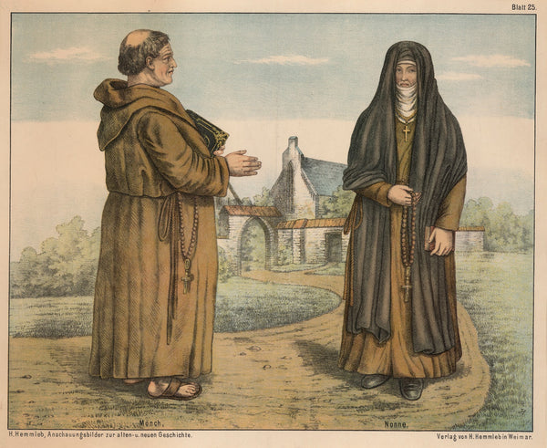 Mönch Nonne 1880