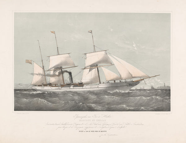 Schroefstoomschip Mariout et Hedjaz varend op zee Pijroscaphes en Fer à Helice M