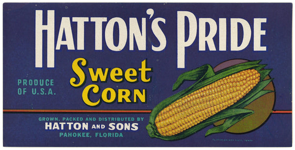 Hattons Pride Sweet Corn Label 1930 1950