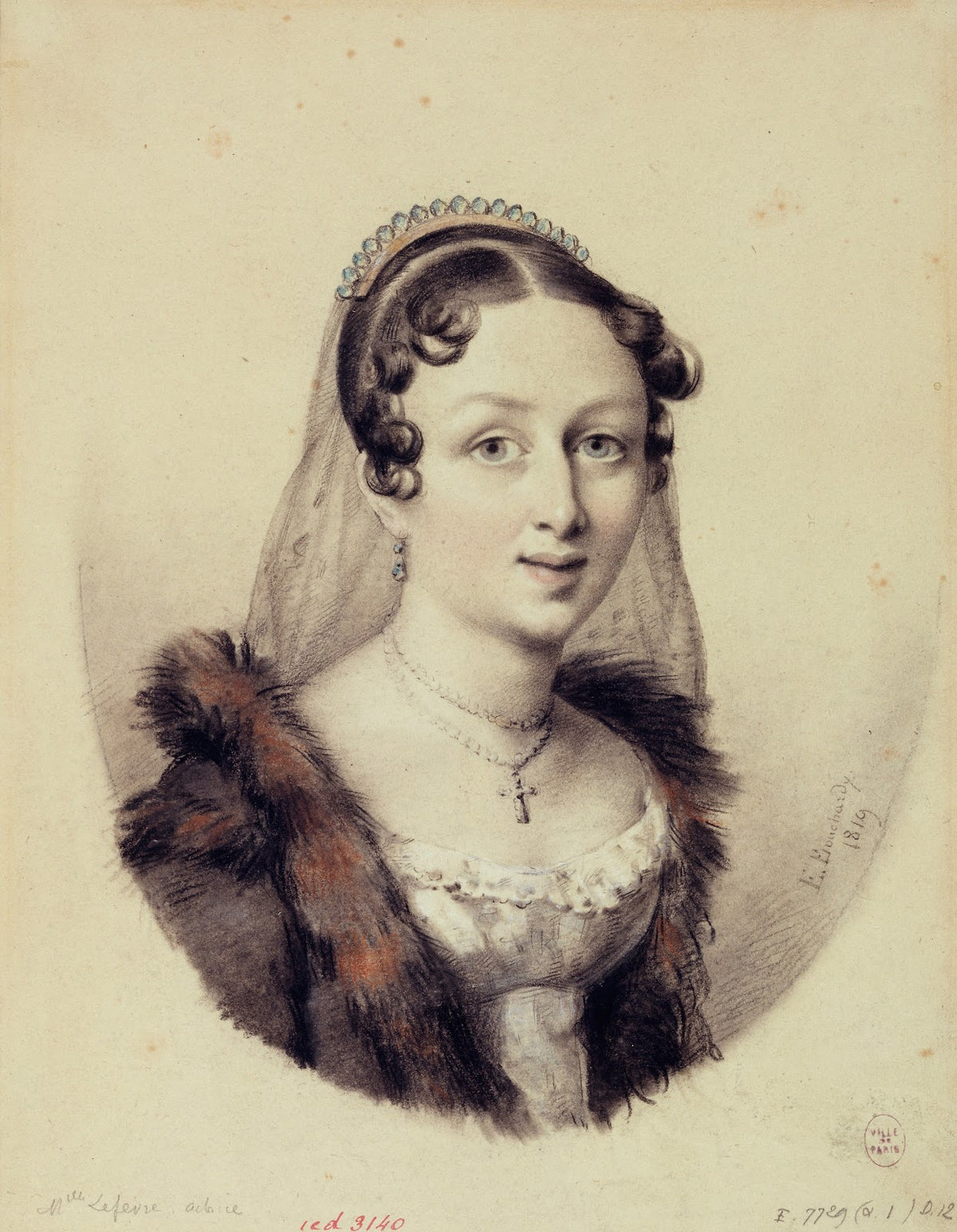Portrait de Mademoiselle Lefèvre actrice 1819