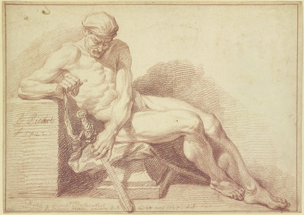Academy study Seated nude with a sword 1722