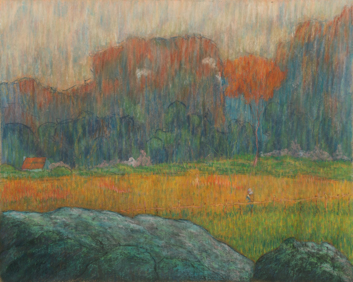 Landscape with Figure and Houses c 1891