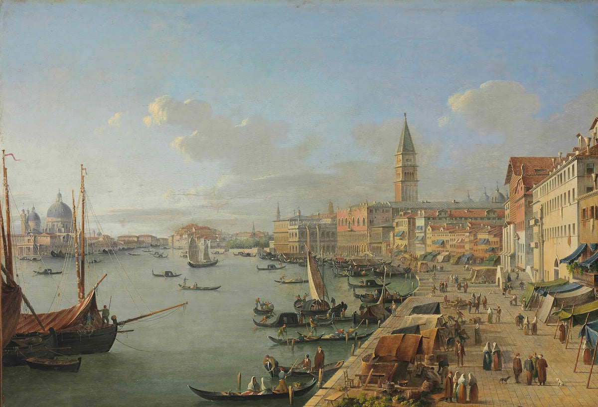 A View Of Venice With The Doges Palace Saint Marks Campanile And Santa Maria Del