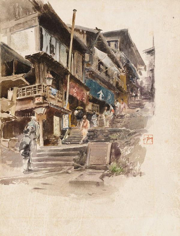 A Street In Ikao Japan II 1890