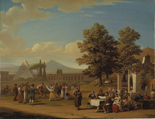 Italian Harvest Festival at Monte Testaccio near Rome 1825