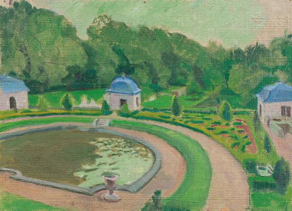Le Château de Rosanbo le bassin et les pavillons esquisse 2 1942