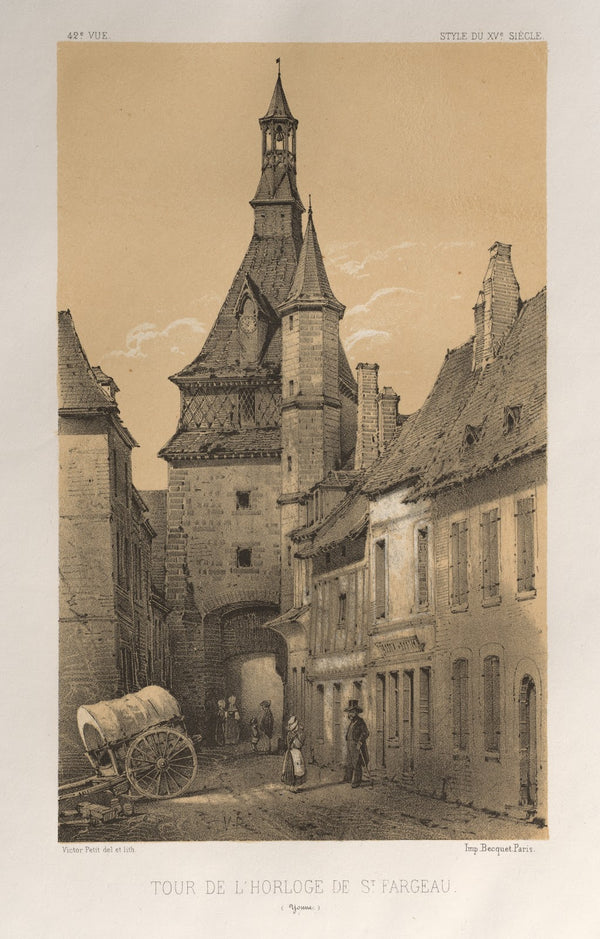 Tour De LHorloge De St Fargeau Yonne 1860