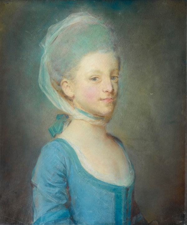 Portrait Of A Young Woman Wearing A Kerchief Of Striped Gaze 1770