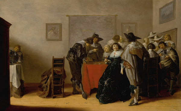Amsterdam An Elegant Company In Conversation Playing Games And Drinking In An In