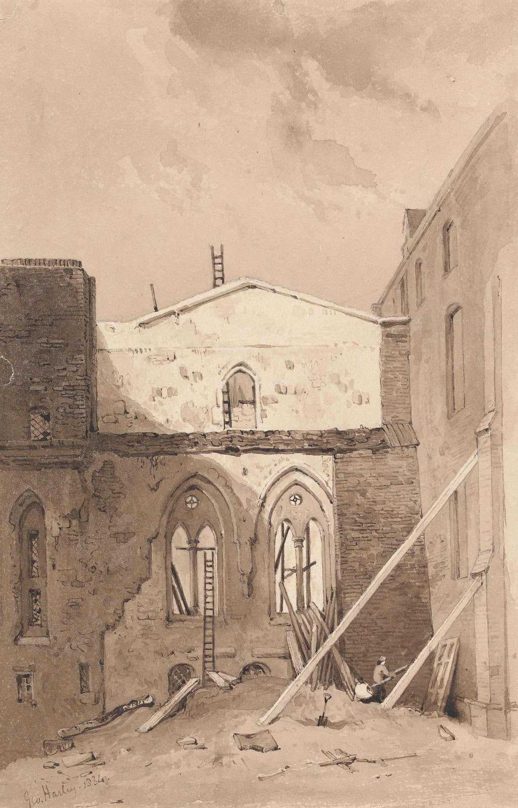 Ruins of Westminster Palace 1834