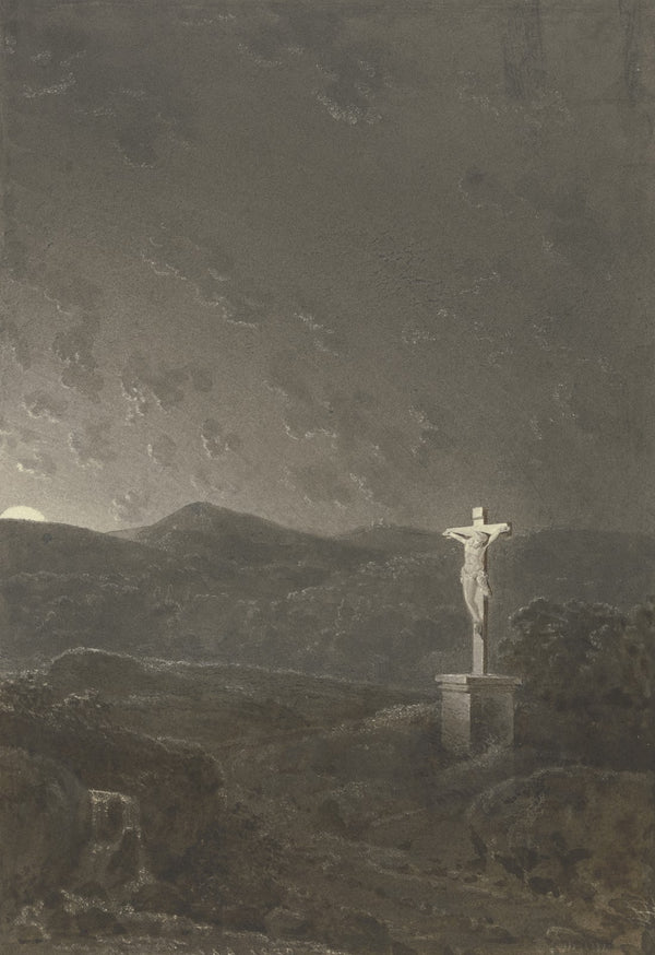 Das Kruzifix am Gebirge bei aufgehendem Mond 1832