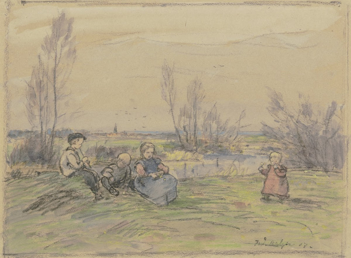 Children at the stream 1907
